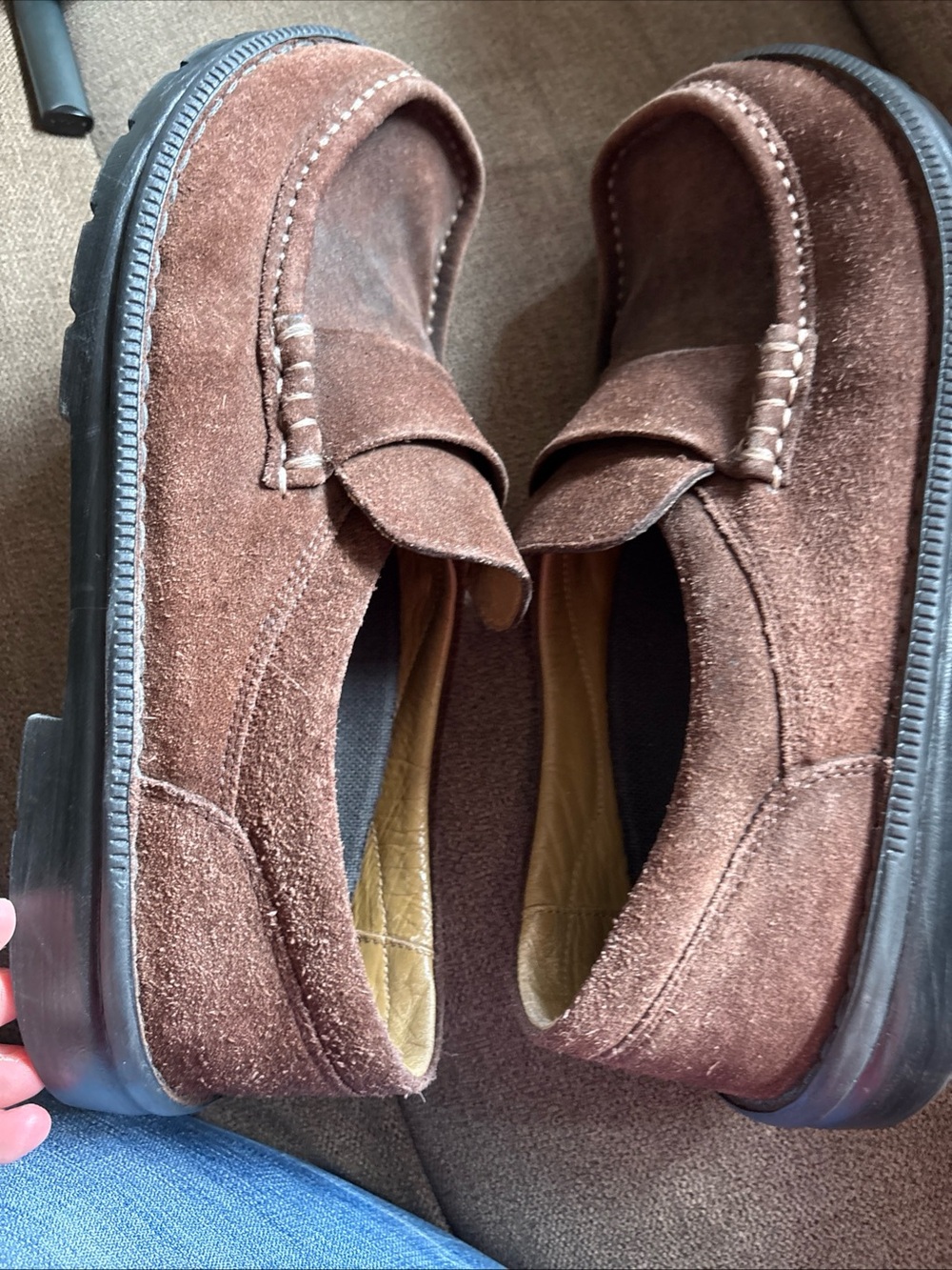 Birkenstock Footprints Loafers Men 11 EU 44 Brown  Suede Lug Sole Portugal - Picture 8 of 10
